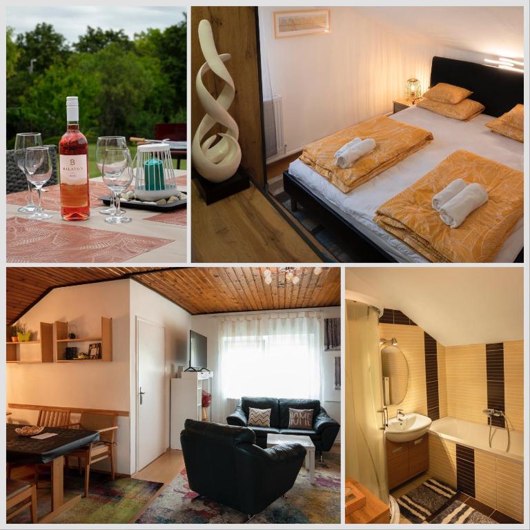 Postel nebo postele na pokoji v ubytování Dózsa Apartman