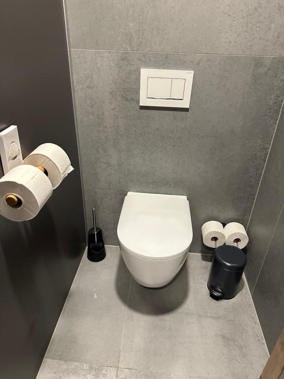 Koupelna v ubytování LindenGut Bio Hotel & Bio Herberge