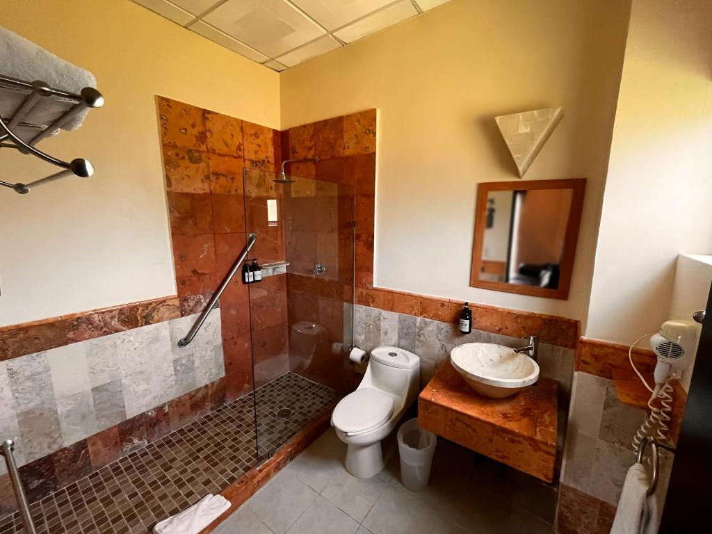 Koupelna v ubytování Hotel Palacio Maya