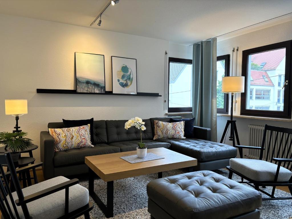 Posezení v ubytování Hafenbad - großes Cityapartment