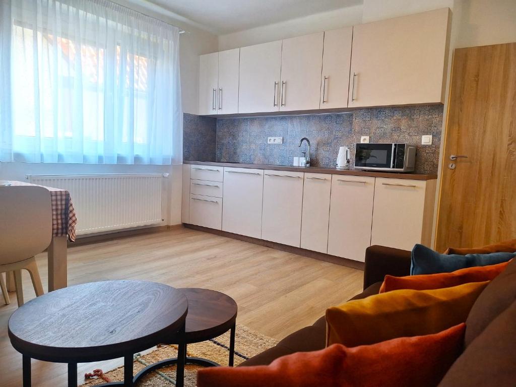 Kuchyň nebo kuchyňský kout v ubytování Apartmány Šafran Štrba