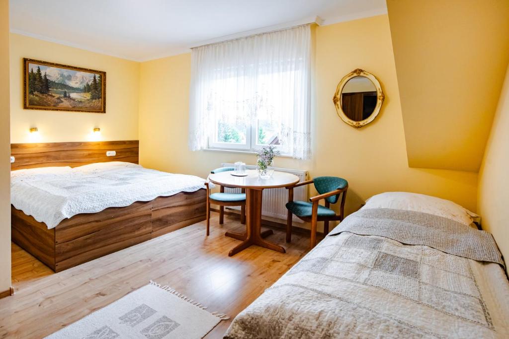 Postel nebo postele na pokoji v ubytování Orawskie Wyrko