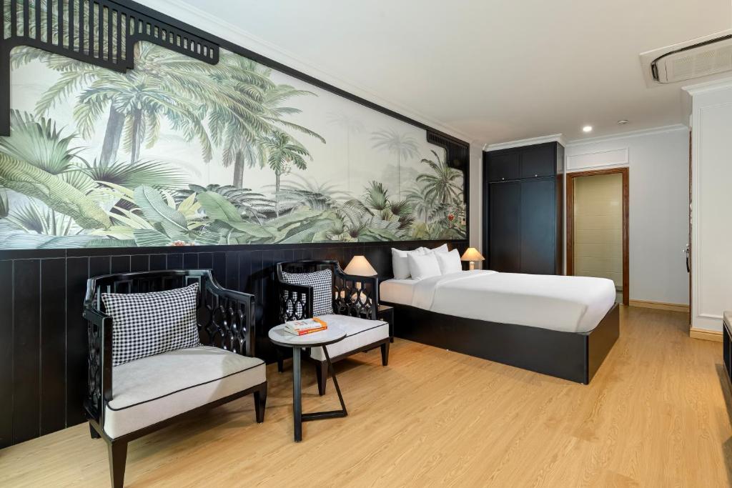 Postel nebo postele na pokoji v ubytování San Premium Hotel