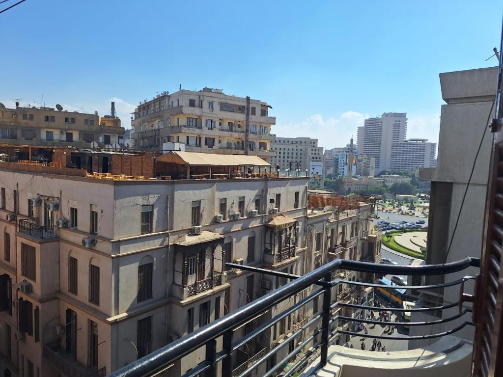 Nespecifikovaný výhled na destinaci Káhira nebo výhled na město při pohledu z hotelu