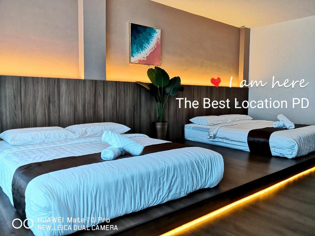 THE BEST LOCATION客房内的一张或多张床位
