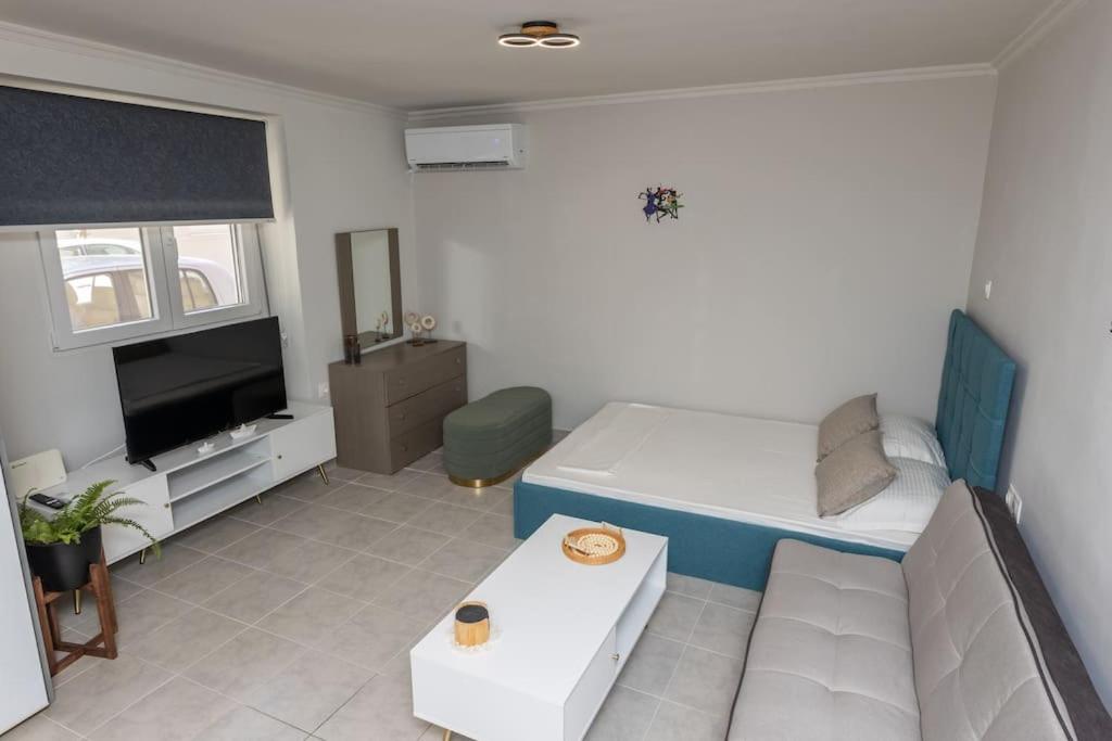 TV a/nebo společenská místnost v ubytování Elegant Apartment Piraeus