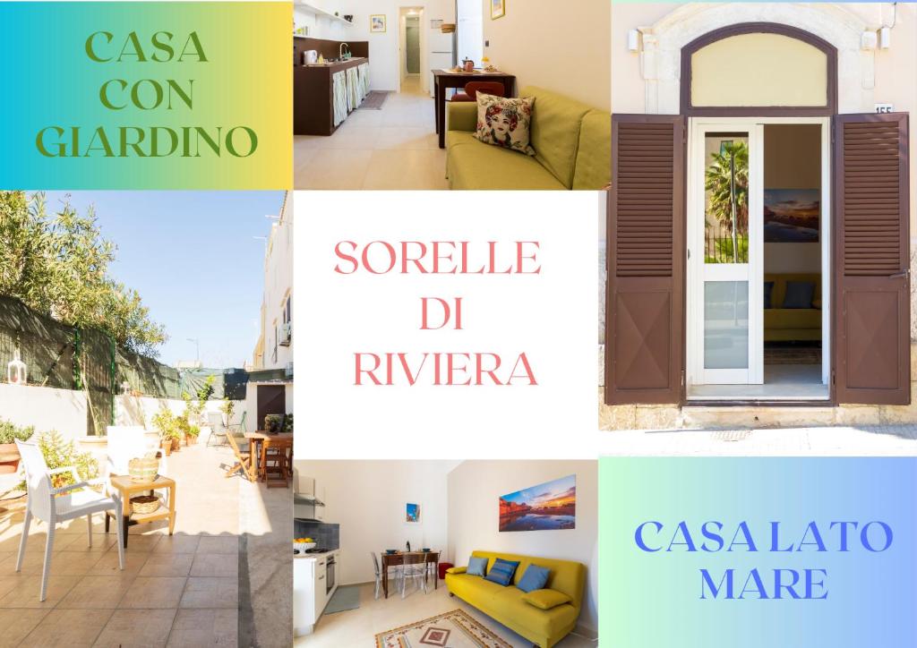a collage of photos with the words casa congrandina and a house at Sorelle di Riviera in Syracuse