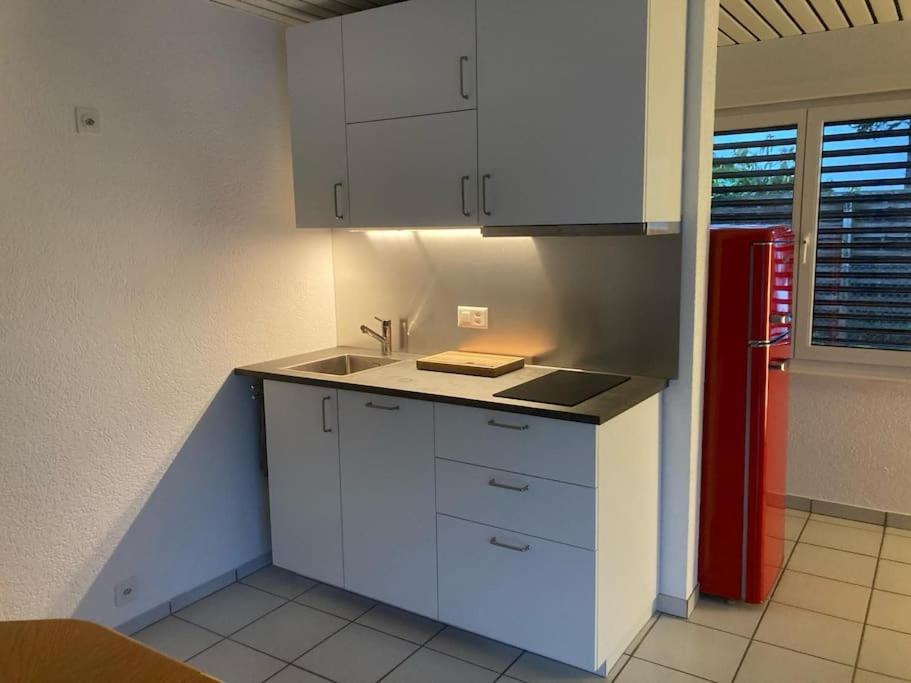 Kuchyň nebo kuchyňský kout v ubytování 2- Zimmerwohnung-Duplex
