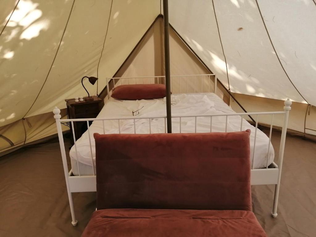 Posezení v ubytování Glamping C Selva Tenda Castagno