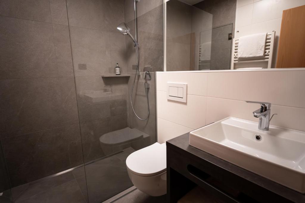 Koupelna v ubytování Self Service Hotel Schnalser Hof