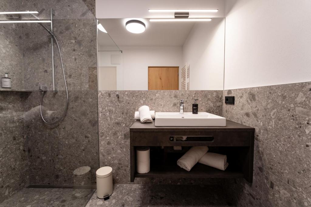 Koupelna v ubytování Self Service Hotel Schnalser Hof