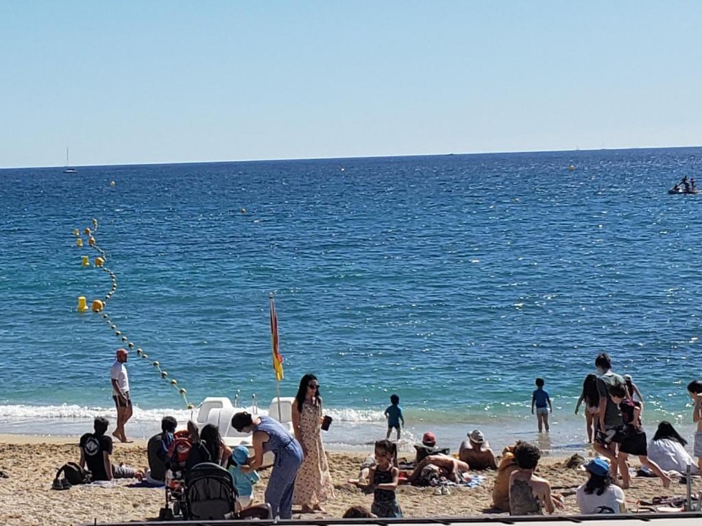 Un groupe de personnes sur la plage près de l'eau dans l'établissement LA PLAGE, à Cassis