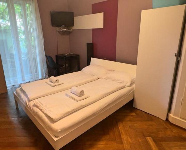 Postel nebo postele na pokoji v ubytování Cozy 1 room apartment in Zug