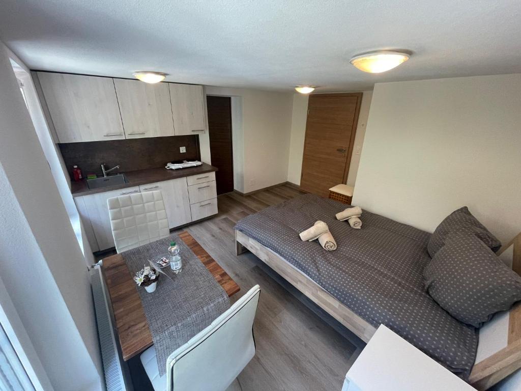 Kuchyň nebo kuchyňský kout v ubytování Hotel Krone