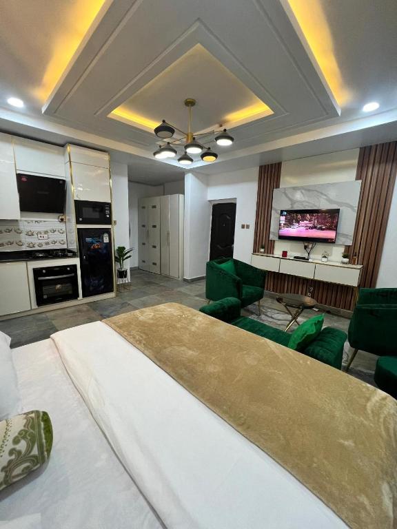 Kuchyň nebo kuchyňský kout v ubytování Apartment 004 Royale