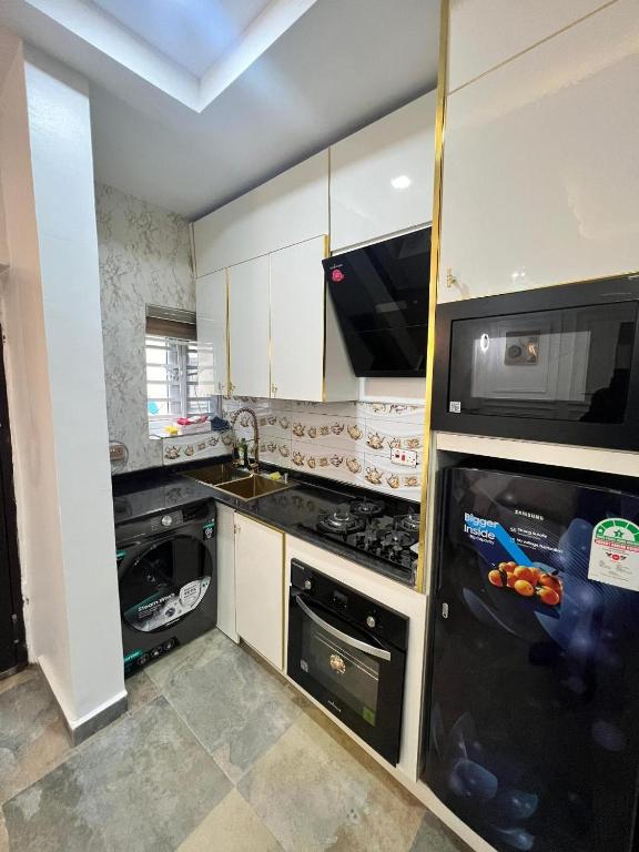 Kuchyň nebo kuchyňský kout v ubytování Apartment 004 Royale