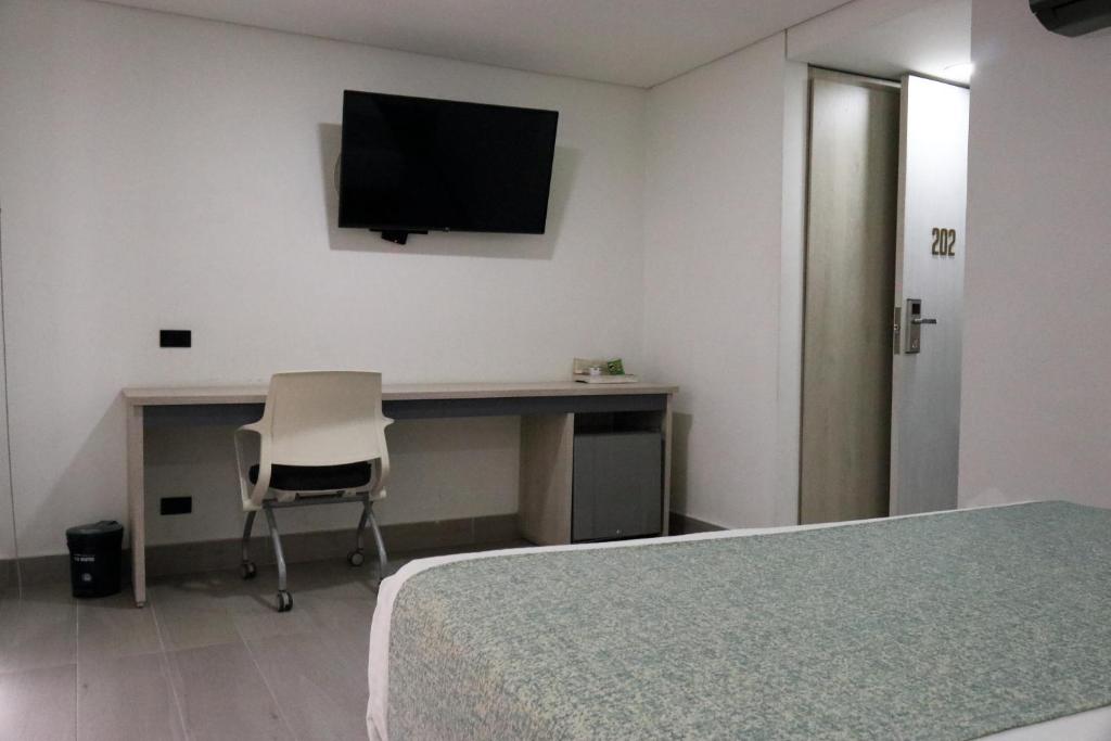 TV a/nebo společenská místnost v ubytování Hotel Loup