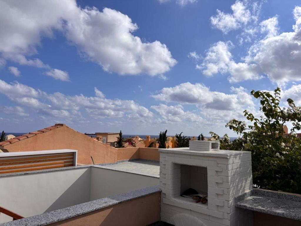 A balcony or terrace at Fancy sea view villa with private jacuzzi mountain view north coast Bait Karim - Twin Villa with roof & juccuzi