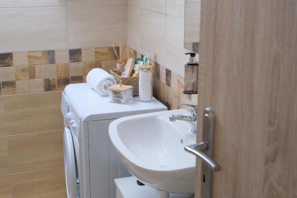Koupelna v ubytování Apartmány Na Kovárně Rájov