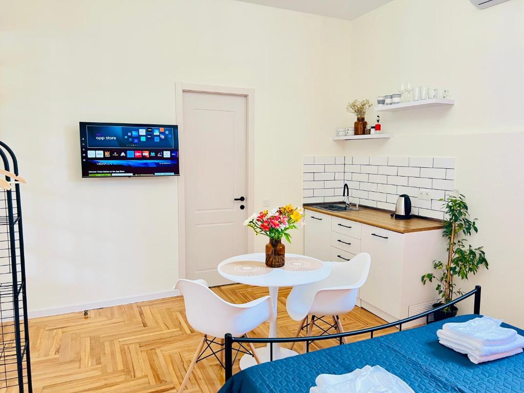 TV o dispositivi per l'intrattenimento presso Pirosmani Boutique Aparthotel