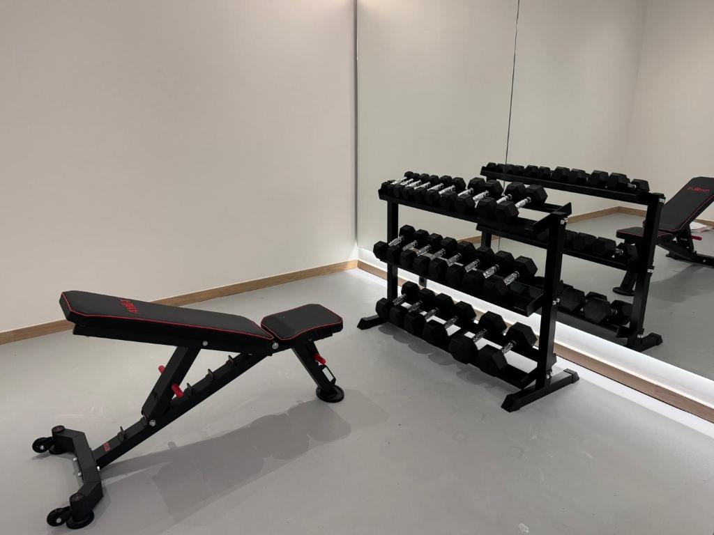 Fitness centrum a/nebo fitness zařízení v ubytování Angela Downtown Hotel