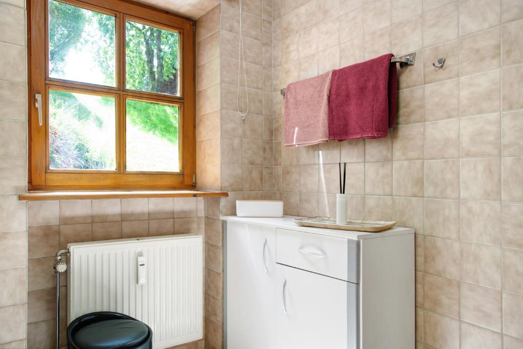 Koupelna v ubytování Bayerwaldtraum