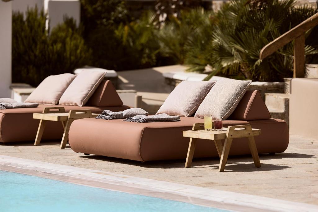 Posezení v ubytování Ethereum Mykonos