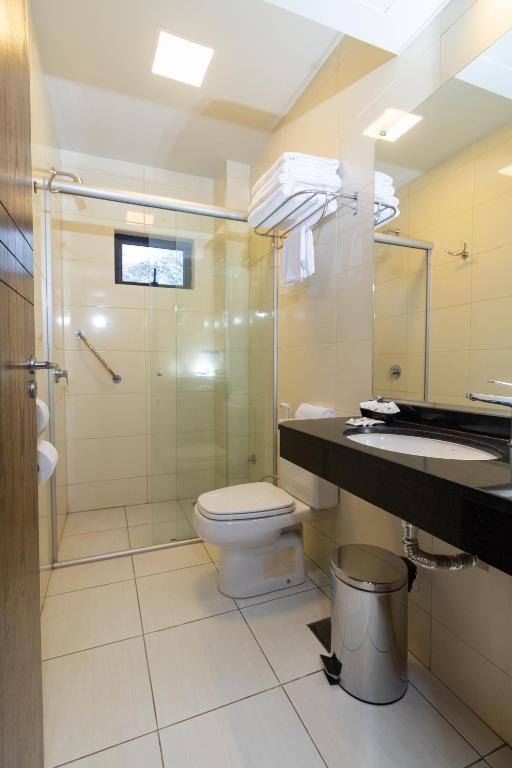 Koupelna v ubytování Hotel Hohenau