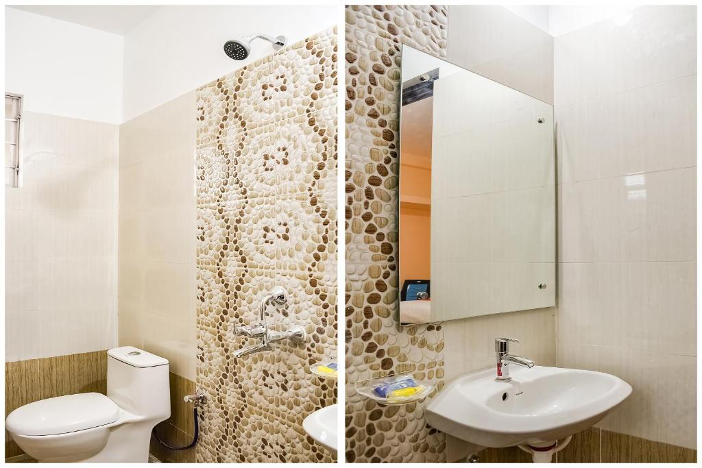 Koupelna v ubytování Hotel O Shiv Sai Palace