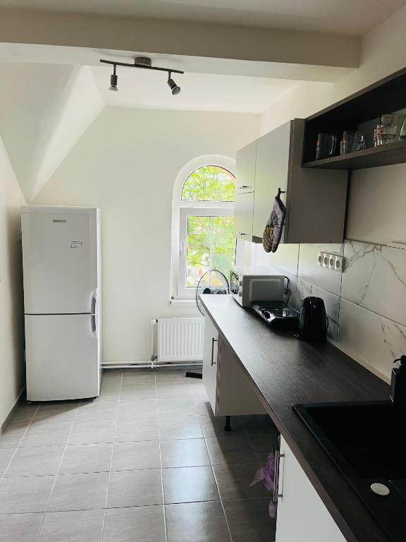 Kuchyň nebo kuchyňský kout v ubytování Apartmány 68