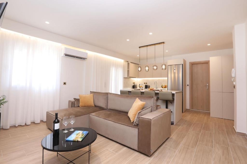 Posezení v ubytování Olive Luxury Suite