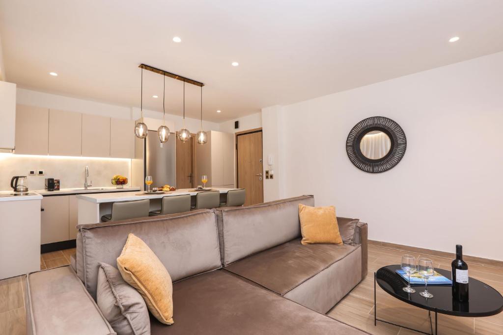 Kuchyň nebo kuchyňský kout v ubytování Olive Luxury Suite