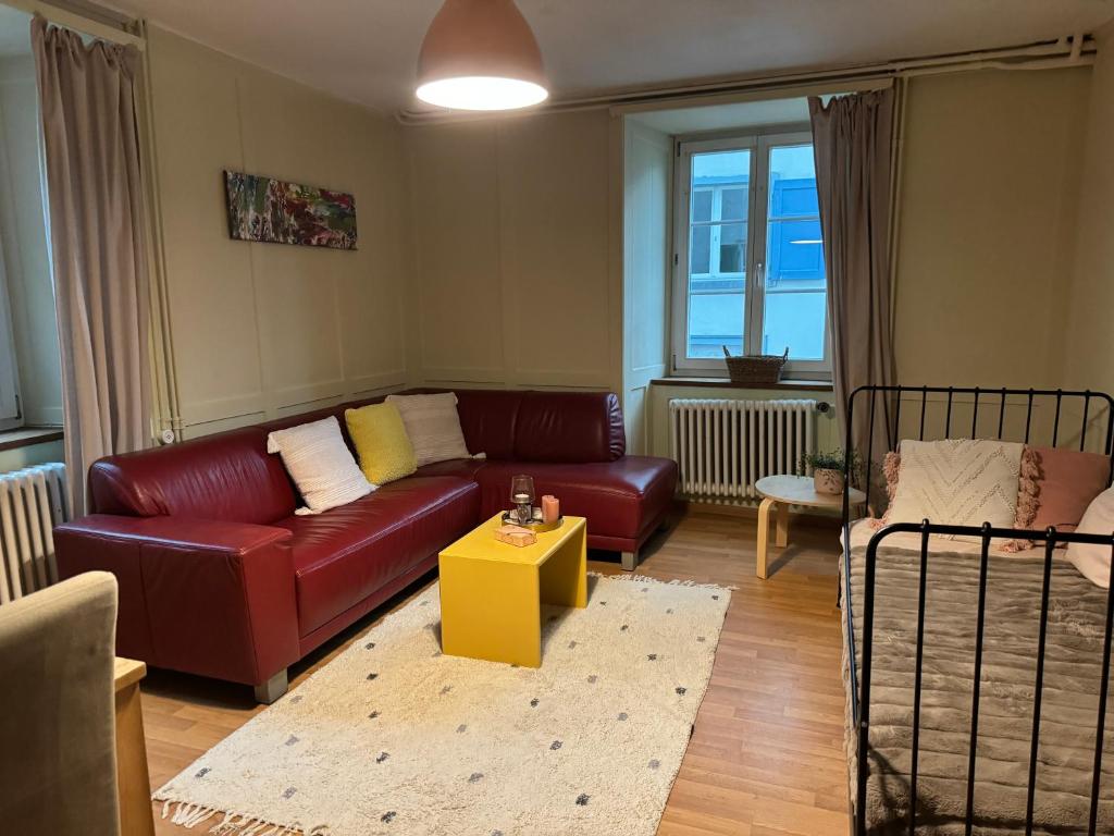 Posezení v ubytování Gemütliche Wohnung