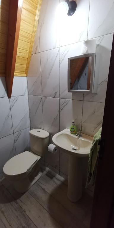 Koupelna v ubytování Cabañas Nueva Alborada