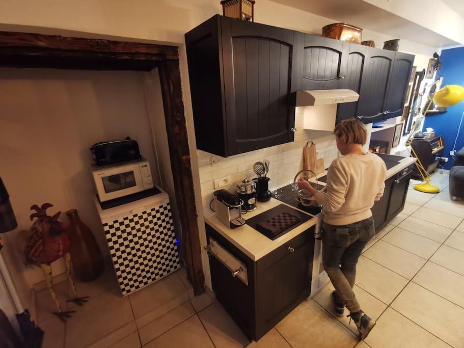 Kuchyň nebo kuchyňský kout v ubytování Gite aux sources d'Alsace