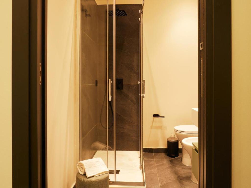 Koupelna v ubytování HUB Rooms