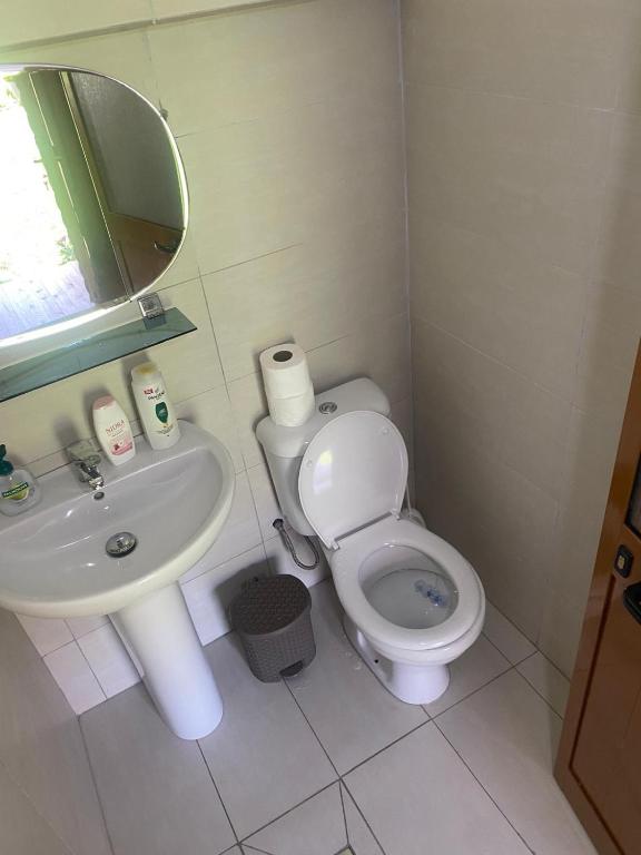 Koupelna v ubytování Bujtina Shkambi
