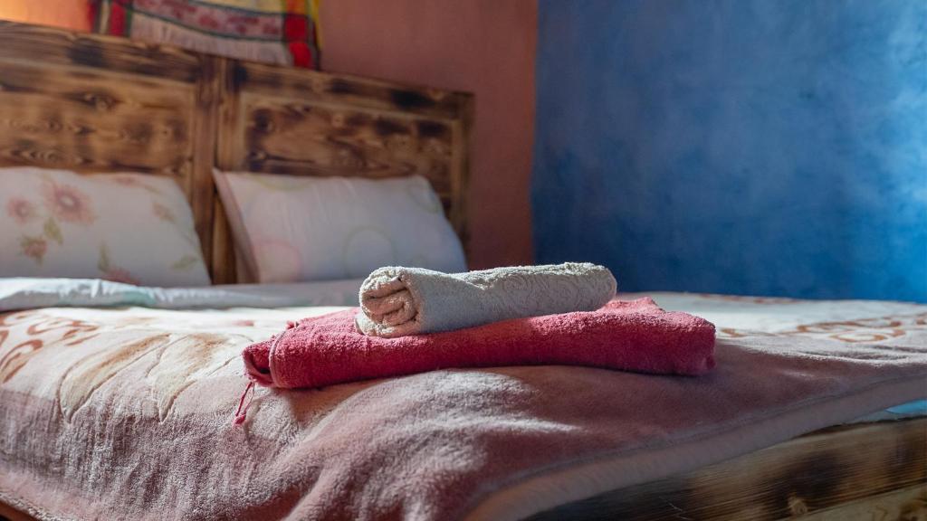 Postel nebo postele na pokoji v ubytování Gîte Forest Tagroumte