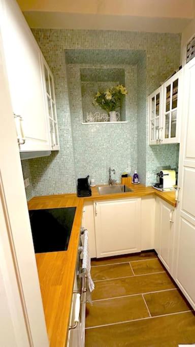 une cuisine avec un évier et un plan de travail dans l'établissement Chez Yaya, à Nice