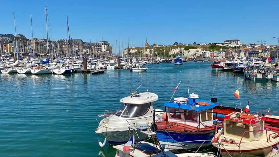 a group of boats docked in a harbor at ENTRE Terre ET Mer in Saint-Aubin-le-Cauf
