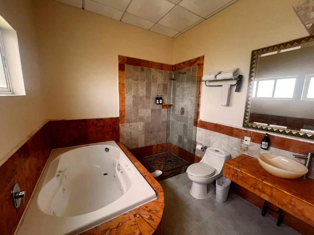 Koupelna v ubytování Hotel Palacio Maya