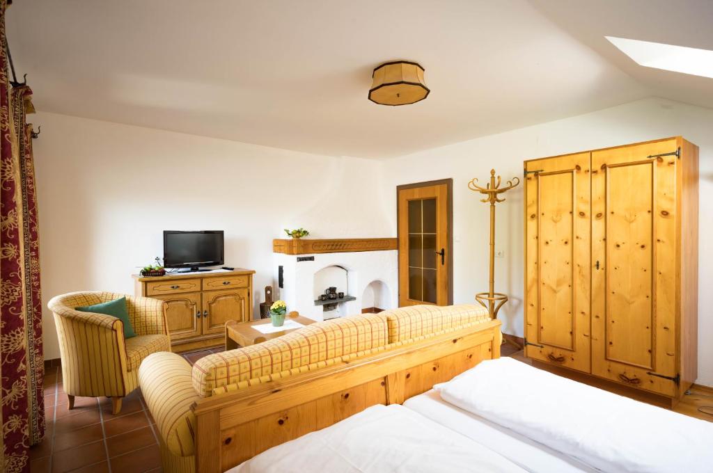 Postel nebo postele na pokoji v ubytování Waldpension Putz