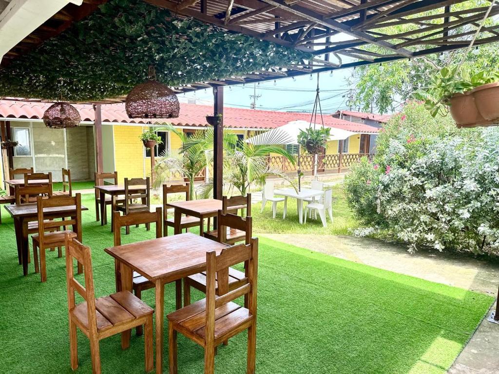 Um jardim em Eco-Hotel Palma É Coco