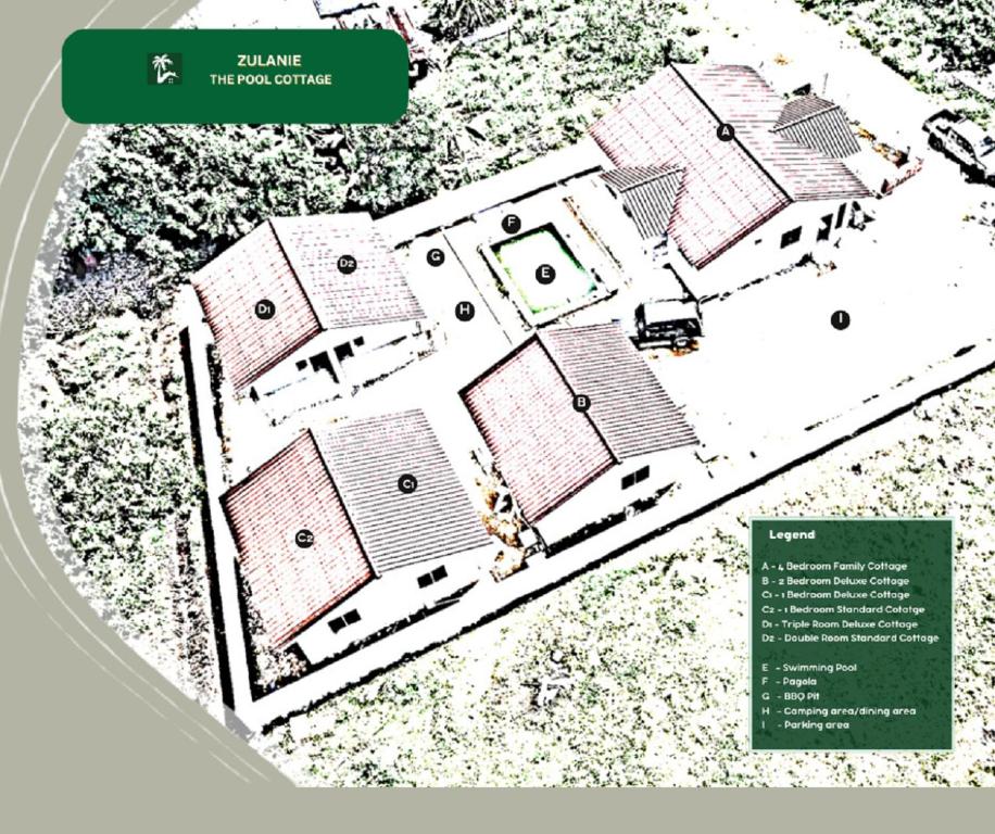Půdorys ubytování Zulanie's The Pool Cottage near D'Aur Beach, Melawi, Bachok
