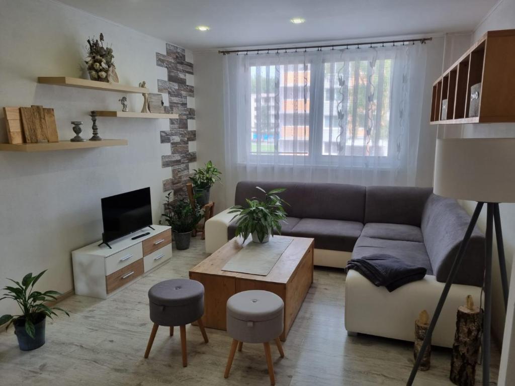 Posezení v ubytování Beautiful modern decorated flat