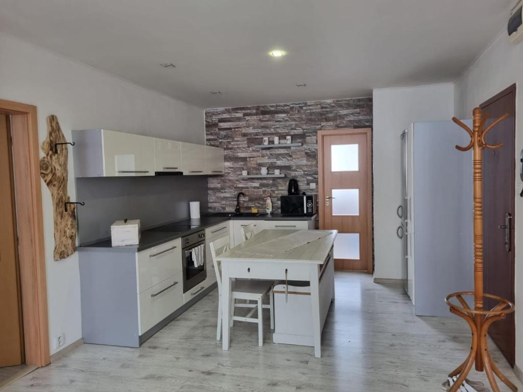 Kuchyň nebo kuchyňský kout v ubytování Beautiful modern decorated flat