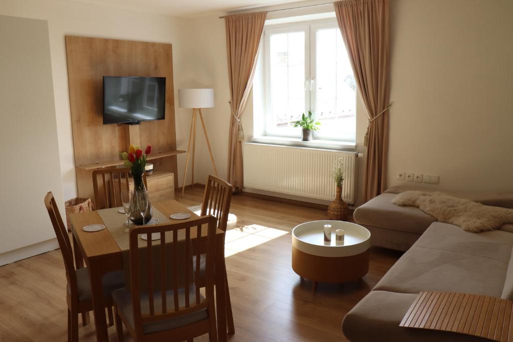 TV a/nebo společenská místnost v ubytování Apartmány B. Němcové