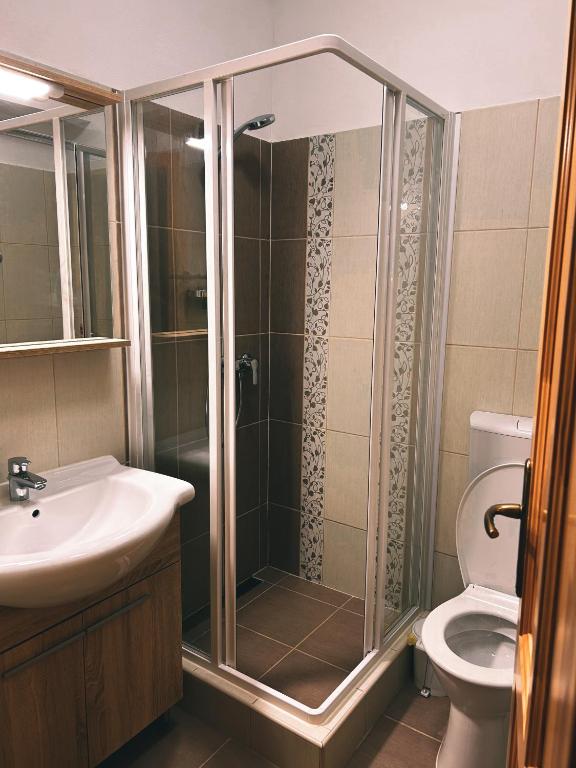 Koupelna v ubytování Groppenstein Apartmanház