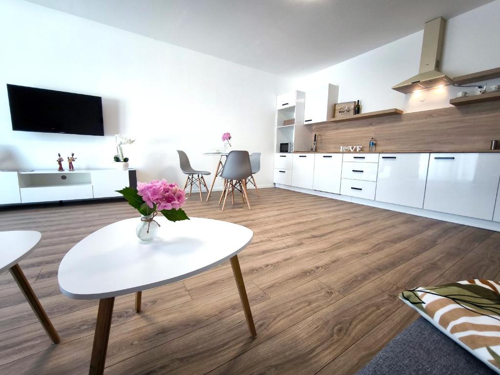Kuchyň nebo kuchyňský kout v ubytování Apartmány Karpatia s privátnym parkovaním