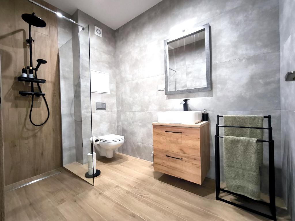 Koupelna v ubytování Apartmány Karpatia s privátnym parkovaním